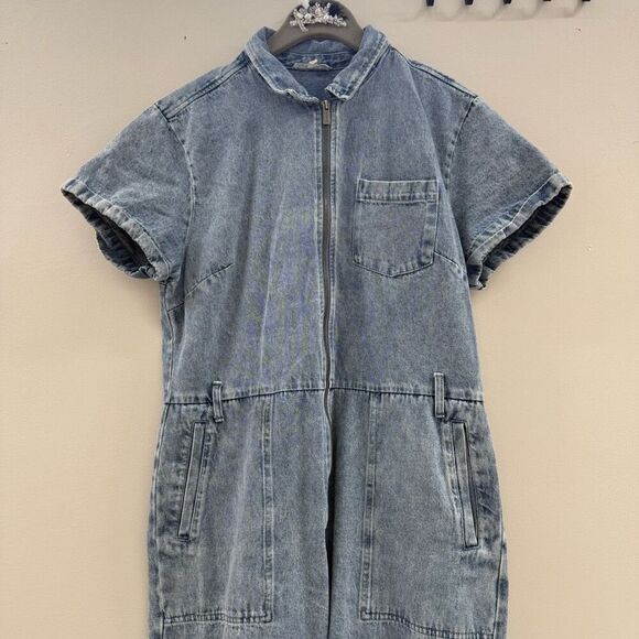 Splendid Erika Denim Jumpsuit size XL 💛 - Picture 7 of 13